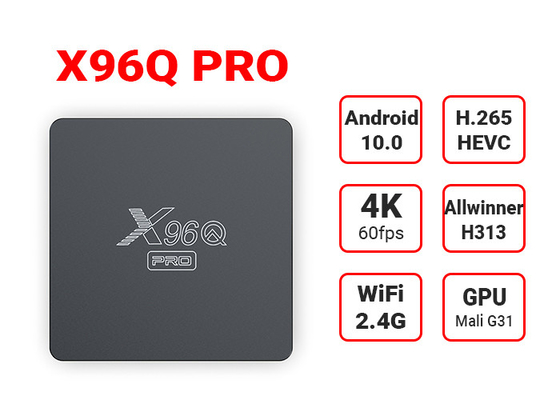 2.4G WiFi X96Q Pro Android TV Box Allwinner H313 100M LAN 4K IPTV